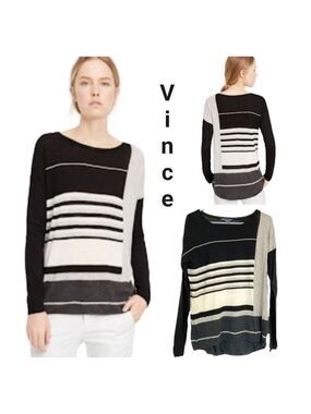 Vince merino wool colorblock sweater